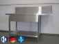 Preview: Edelstahl Zulauftisch 1 Becken links 650 x 400 x 300 mm mit grundboden 1600 x 750 x 850 mm