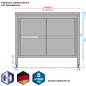 Preview: Skizze Edelstahl-Schrank, Bautiefe 300 mm mit Flügeltüren oder Schiebetüren
