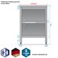 Preview: Skizze Edelstahl-Schrank, Bautiefe 300 mm, vorne offen mit einlageboden