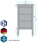 Preview: Skizze Edelstahl-Schubladenschrank, Bautiefe 700 mm