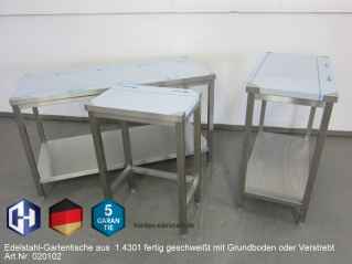 Edelstahl-Outdoormöbel Tisch aus 1.4301 fertig geschweißt mit Grundboden oder Verstrebt