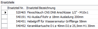 Einhebelmischarmaturen 240m Ersatzteile