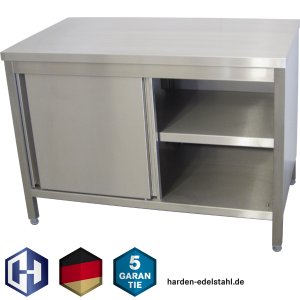 Edelstahl-Schrank, Bautiefe 300 mm mit Flügeltüren oder Schiebetüren