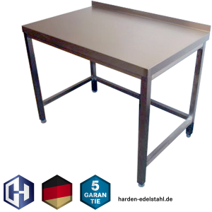 Edelstahl-Tisch ohne Grundboden, verschweißt, offen, Bautiefe 600 mm