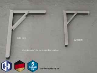 Edelstahl Klappkonsolen 300 mm und 400 mm