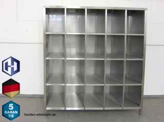 Edelstahl Regalfächer Schrank 1800 x 500 x 1800 mm mit 20 Ablagen