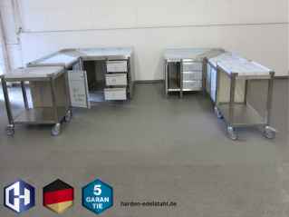 Edelstahl Rolltisch 2000 x 700 x 950 mm mit 4 Lenkrollen