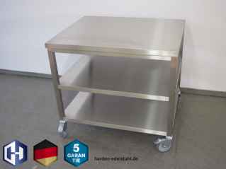 Edelstahl Rolltisch 1700 x 700 x 950 mm mit 4 Lenkrollen
