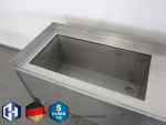 Edelstahl V4A Spültisch mit 1 geschweißtem Becken 800 x 550 x 400 mm Unterbau verstrebt 2000 x 700 x 850 mm