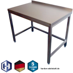 Edelstahl-Tisch ohne Grundboden, verschweißt, offen, Bautiefe 600 mm